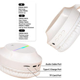 Kids Bluetooth Headphones, Kids Headphones Wireless with LED Light Up, Built-In Mic, Over-Ear Bluetooth 5.3 Headphones for School Travel Ipad Tablet 6-18 Years Boy Girl