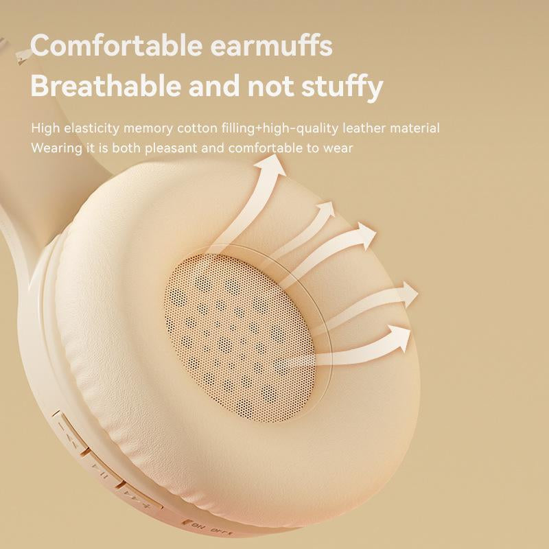 Wireless Headphones, Foldable Gaming Bluetooth-Compatible Headset with Built-In Microphone, Portable Foldable Headset for Home Outdoor, Headphones for Gym, Gift