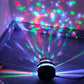 LED Starry Sky Projector illuminating colorful moon and star projections on a wall and floor.