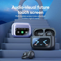 HYUNDAI M100 Clip-On Ear Headphones with Audio-Visual Touch Screen, Wireless Audio Headphones for Music & Phone Calls, Sport Waterproof & Sweatproof, with 2025 Bluetooth 6.0 for Faster, Stable Connection & Low Power Use