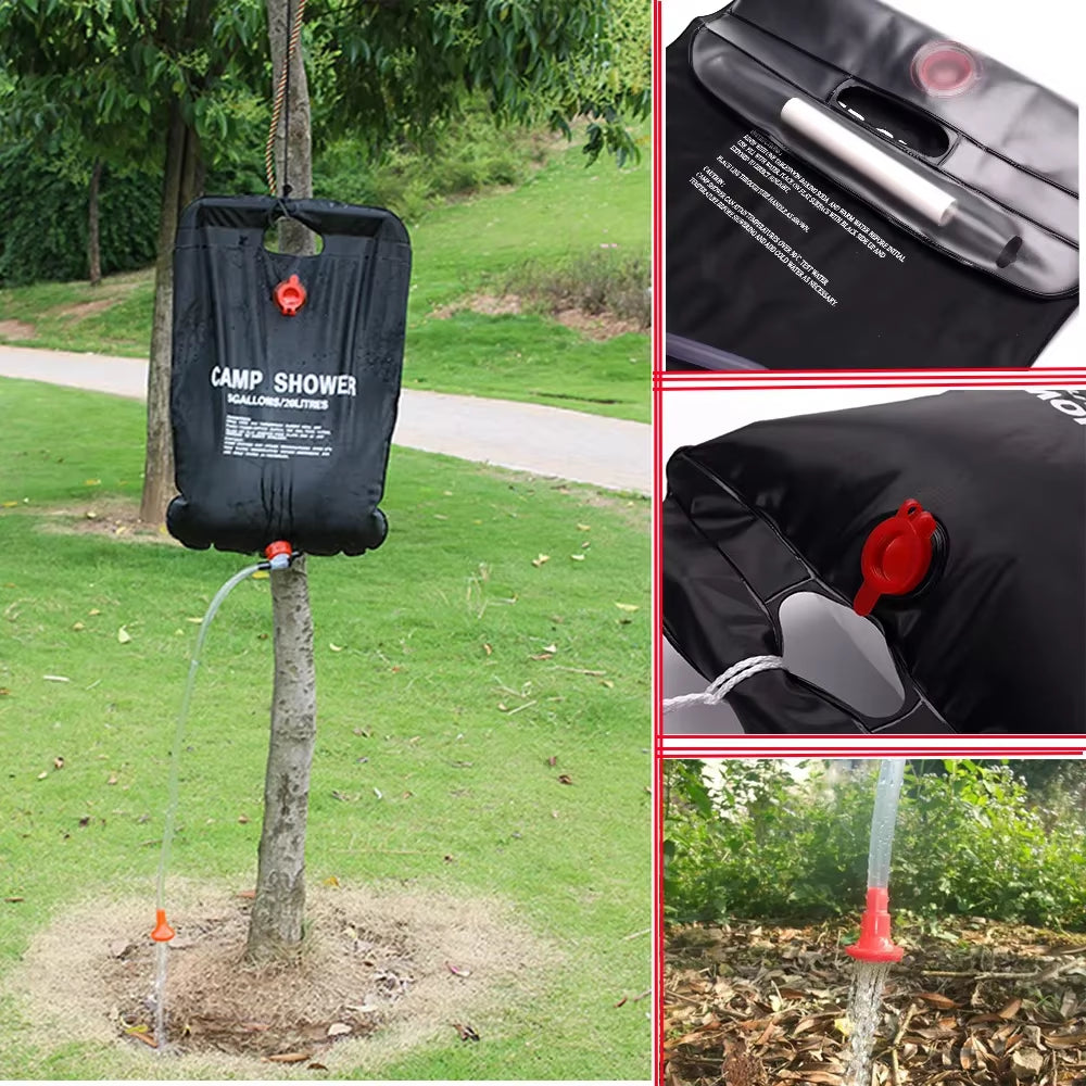 20L Portable Solar Shower Bag | Eco-Friendly Heated Shower for Camping & Travel