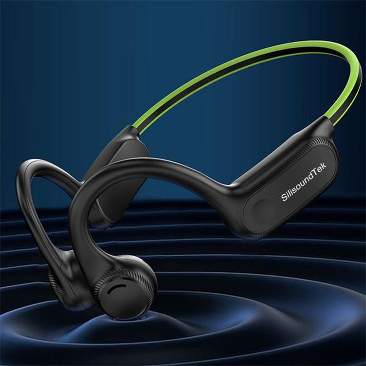 Air conduction headphones for sports designed for athletes, featuring open-ear Bluetooth 5.2 technology.