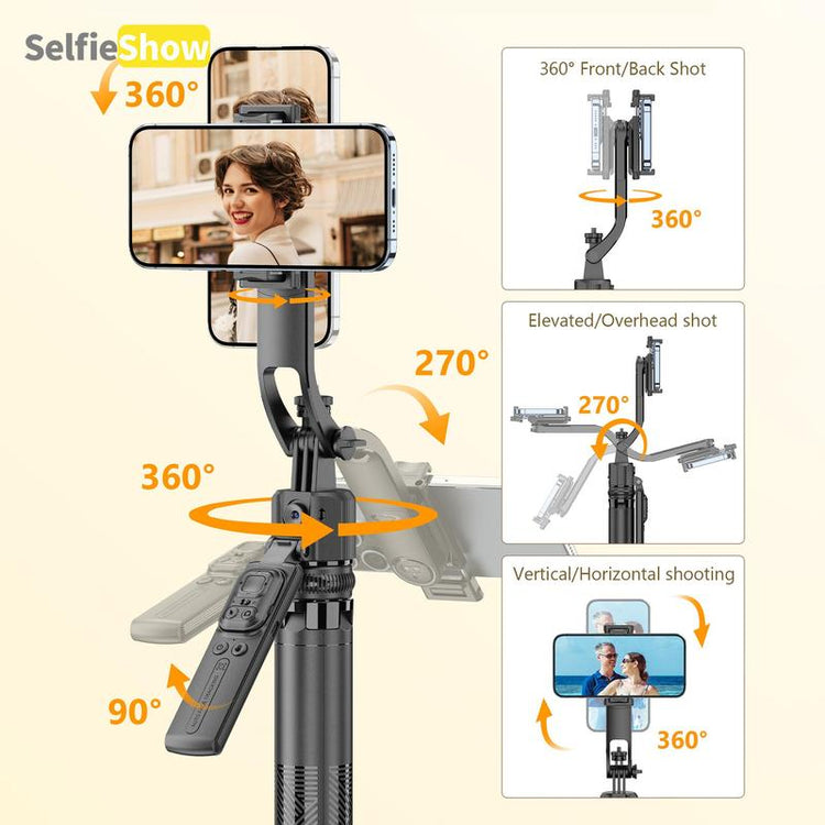 Face Tracking Selfie Stick Tripod, USB Rechargeable 4-Foot Selfie Stick with Remote Control, Portable Selfie Accessories for Phone & Camera, Phone Accessories, Gifts for Girlfriend