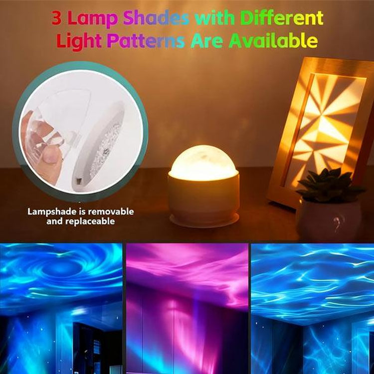 New Year Deal: Upgraded Multifunctional Sound-Activated Projector Lamps - 3-In-1 Aurora & Water Ripple Night Light with Voice Control, USB & Remote for Home, Party, Holiday Decorations & Gift