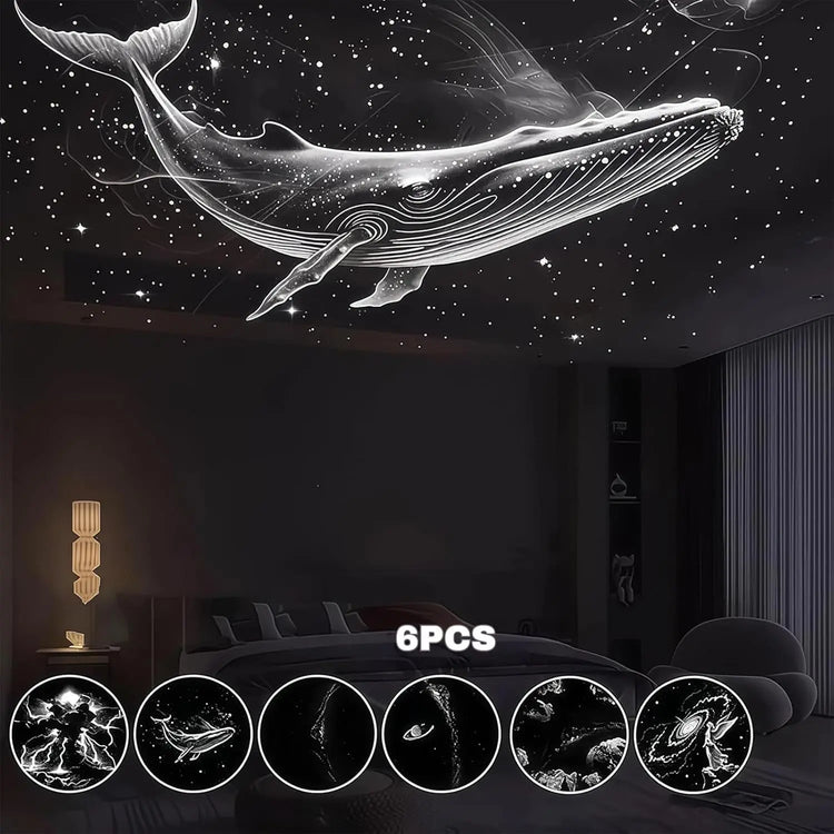 Galaxy Projector for Bedroom, HD Planetarium Star Projector with 6 Interchangeable Discs, Adjustable Focus Night Light for Kids Room Decor, Portable USB Galaxy Light for Sleep & Relaxation
