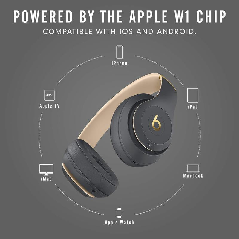 traveler wearing Beats Studio3 wireless noise canceling headphones