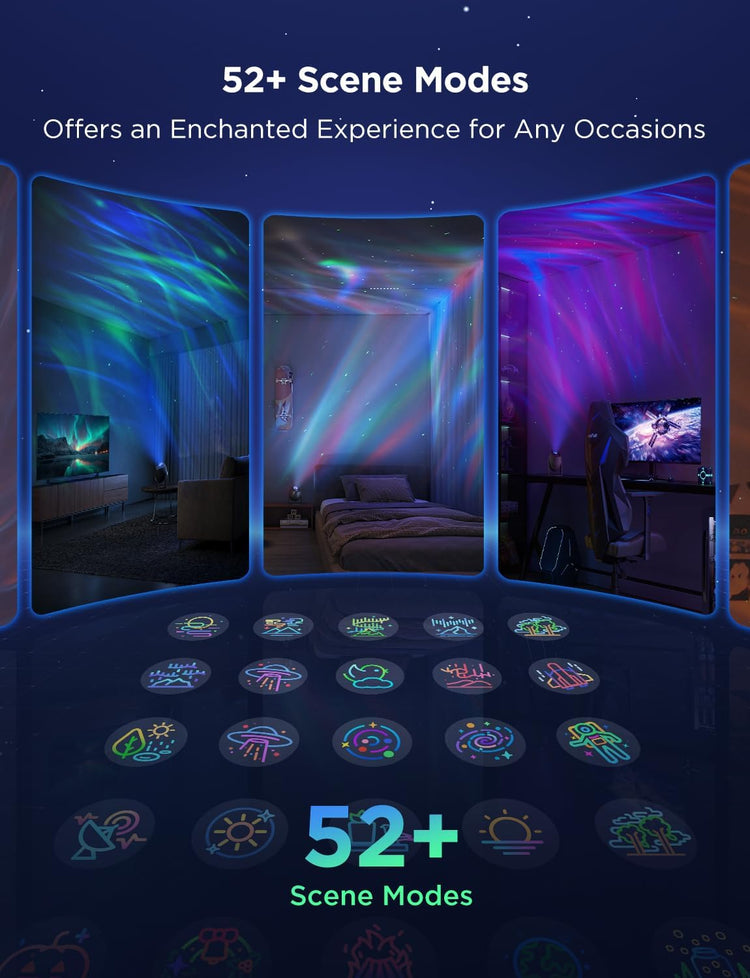 aurora wave led nebula projector white noise mode
