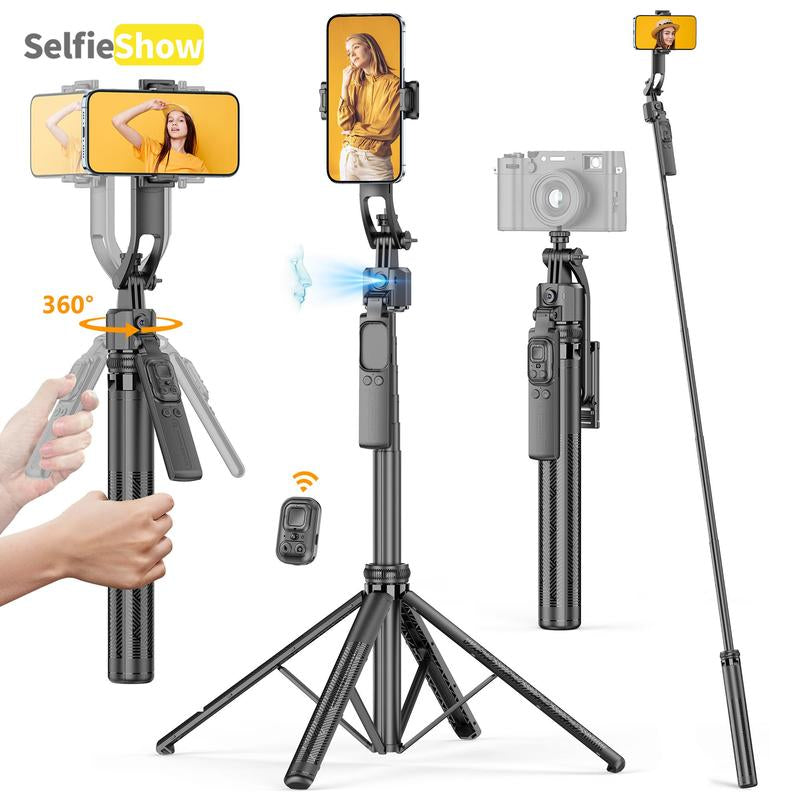 Face Tracking Selfie Stick Tripod, USB Rechargeable 4-Foot Selfie Stick with Remote Control, Portable Selfie Accessories for Phone & Camera, Phone Accessories, Gifts for Girlfriend