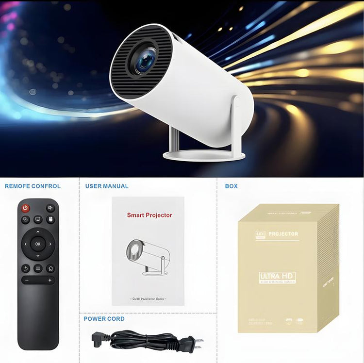 Haoye Portable Projector,5G Wifi&Bluetooth,Bt 5.2,200 Inch Screen,Built-In Speaker,Home Outdoor Video Projector with Android 11 System Projectors
