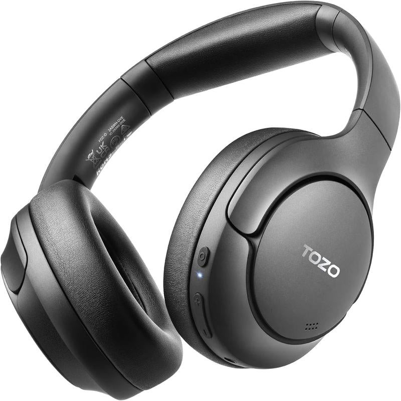 TOZO HT2 Hybrid Active Noise Cancelling Over‑Ear Headphones – 60 h Playtime, Hi‑Res, Bluetooth 5.3