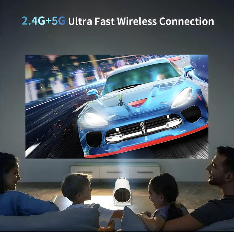 Haoye Portable Projector,5G Wifi&Bluetooth,Bt 5.2,200 Inch Screen,Built-In Speaker,Home Outdoor Video Projector with Android 11 System Projectors