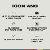 SKULLCANDY Icon ANC Headphones cushioned ear cups