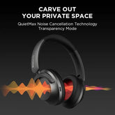 Wireless noise cancelling headphones with built-in mic