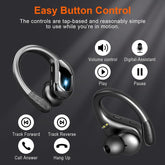 Ark Ecart Wireless Earbud, Bluetooth 5.3 Headphones Pure Bass Sound with Earhooks, 75H Battery Over-Ear Headphones, Audio Earphones Headset