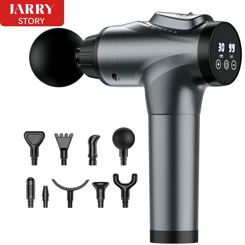 Muscle Deep Tissue Massage Gun – 30 Speed Levels, 9 Attachments, Neck & Shoulder Relief, Quiet, Lightweight – Ideal for Home Use & Gifts