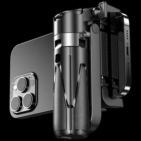 Mini Pocket Selfie Stick Tripod, Extendable Grip Phone Tripod with Detachable Remote, Portable Tripod for Video Recording/Vlogging/Selfie in Black