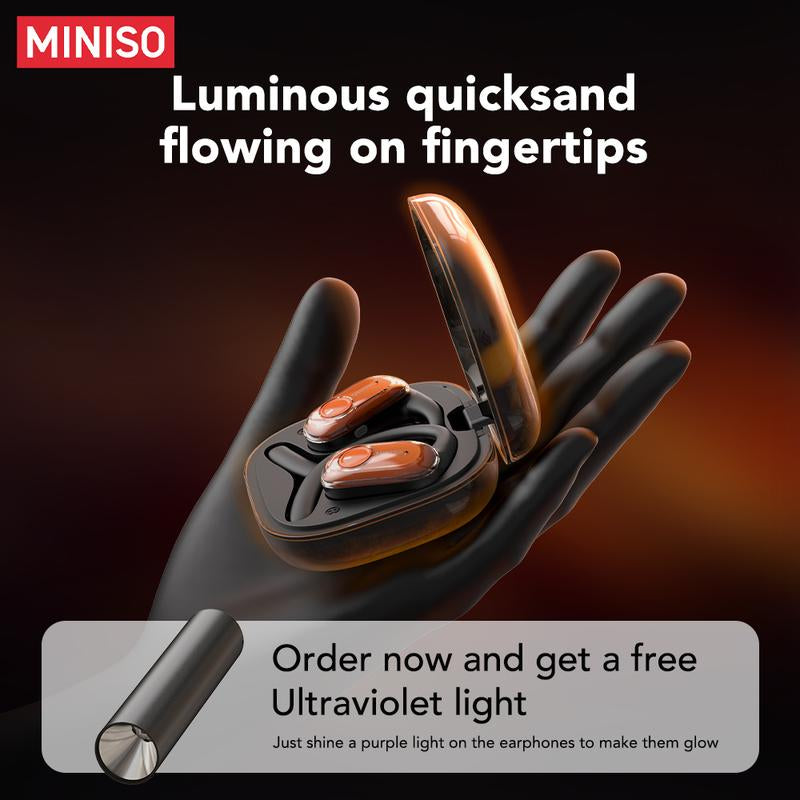 MINISO MS185 OWS Open Ear Wireless Bluetooth Earbuds Quicksand Luminous Headphones HIFI Sound Quality Sports Headphones IPX5 Waterproof with Microphone