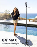 Magnetic Selfie Stick Tripod for Iphone and Android, 64" Phone Tripod Compatible with Magsafe, Fit for Iphone 12/13/14/15/16 Series, Magsafe Case and Other Phones with Metal Ring