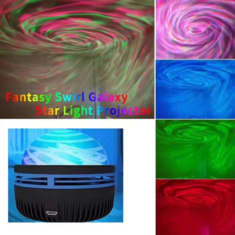 LED Galaxy Projector Light showcasing colorful swirling effects for bedroom and party ambiance.