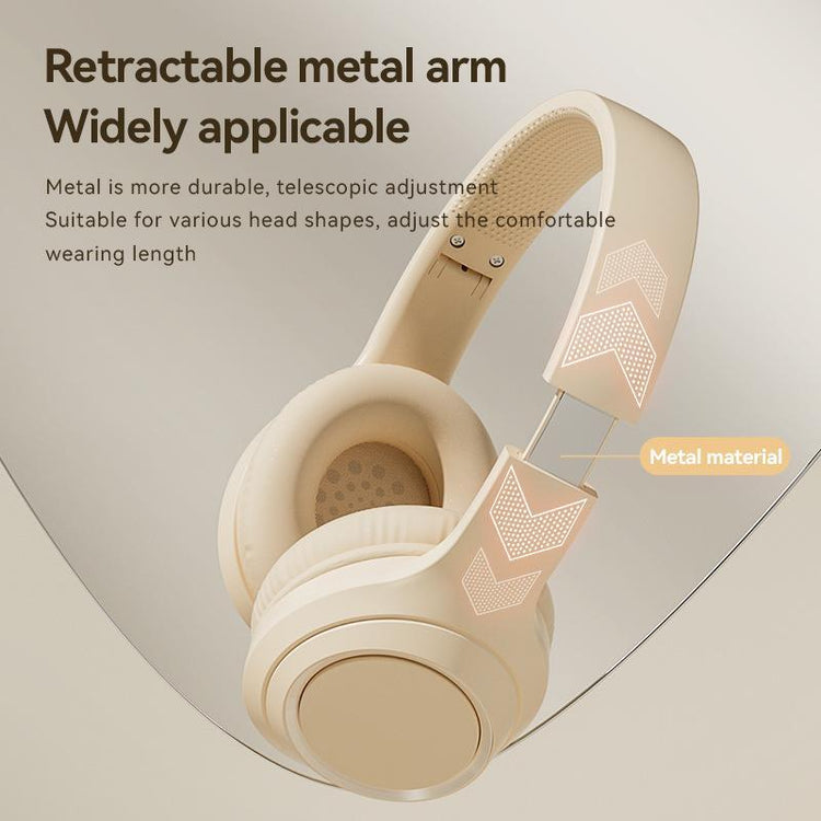 Wireless Headphones, Foldable Gaming Bluetooth-Compatible Headset with Built-In Microphone, Portable Foldable Headset for Home Outdoor, Headphones for Gym, Gift