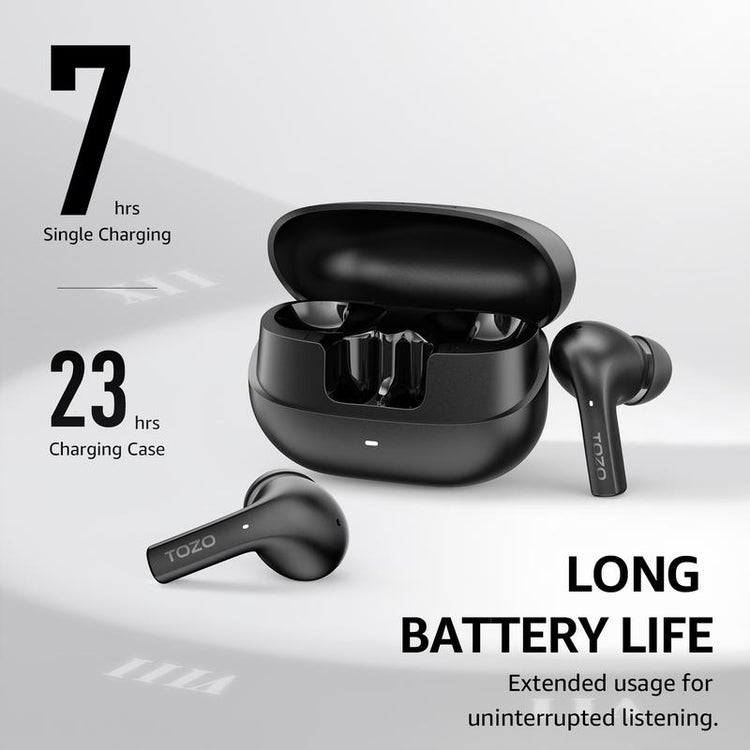 TOZO E2 Wireless Earbuds with Call Noise Cancellation, App Customize 32 Eqs, 10Mm Drivers with Powerful Bass, 30H Playtime, 2 Mics for Clear Calls, Bluetooth 5.3 Headphones, Comfort Fit In-Ear Headset Fathersdaygift Audio Charging Electronic Chargeable