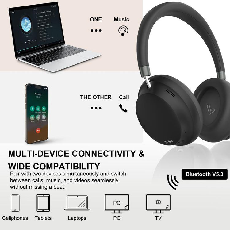 T-Fun NC45 ANC wireless headphones Bluetooth connectivity