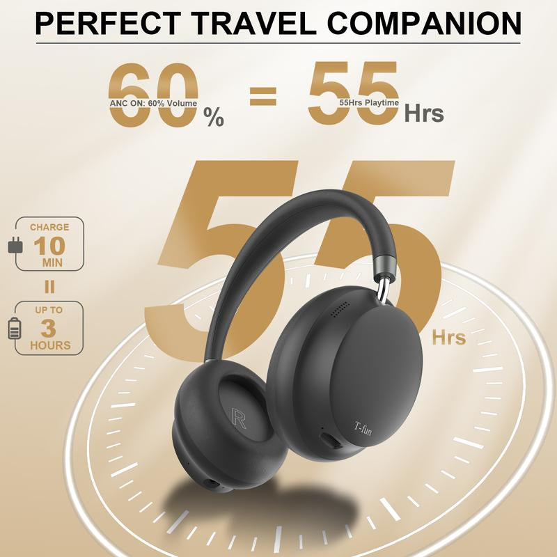 T-Fun NC45 ANC wireless headphones ergonomic design