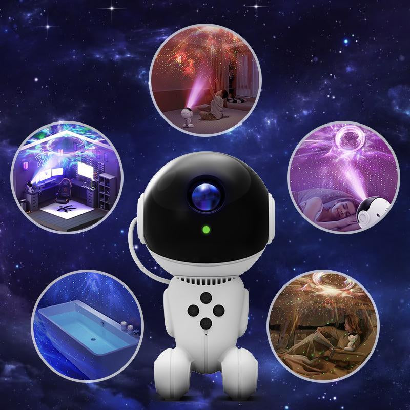 Galaxy Robot Projector, Rotatable and Adjustable, Night Light Space Nebula Black Hole Lamp with Remote Control, Astronaut Galaxy Star Night Light Robot Astronaut, Suitable for Bedroom, Christmas, Birthday, Holiday Gifts