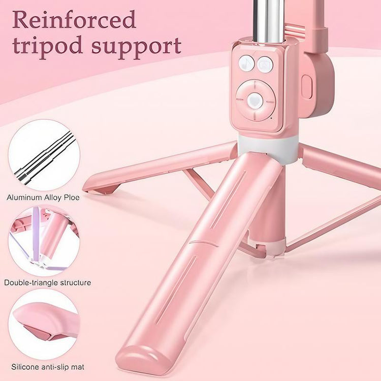 67 Selfie Stick Tripod with Ring Light 360°Rotation, Dual Fill Lights, Selfie Light，Wireless Remote for Iphone Android Phone Tripod for Vlog Stand Content Gifts