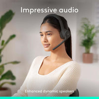Zone 301 headset on desk with laptop