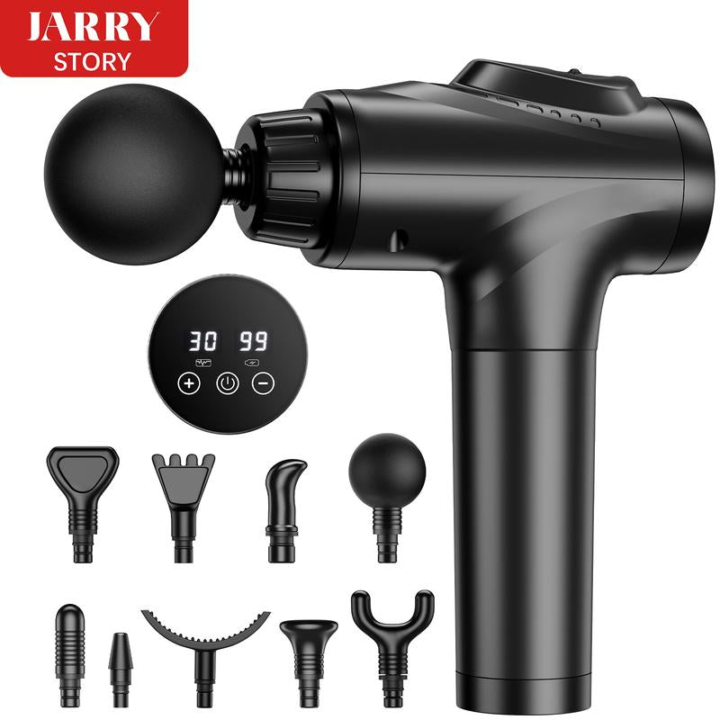 Muscle Deep Tissue Massage Gun,Massagers Neck and Shoulder,With 30 Speed Levels 9 Massage Head,Neck Massager,Couple/Family Gift,Comfort,Relaxing,Gifts for Fathers Day,Grey