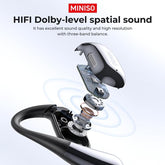 MINISO Earbuds, Wireless Earphones, Open Ear Design Wireless Headphones, BT5.4 Full Color Display Touch Screen IPX5 Waterproof Headset, Audio