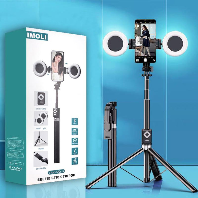 New 6 in 1 Selfie Stick with Fill Light, 67" Phone Tripod & Wireless Remote Page Turner,Bluetooth Camera Video Recording Remote,Music Control, for Iphone ,Ipad ,Ios,Android