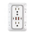 USB Wall Charger, 6 Outlet Extender with 4 USB Charging Ports 3-Sided Power Strip Multi Plug Outlets Wall Adapter Spaced for Home Travel Office