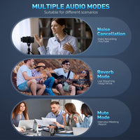 2 Pack Lavalier Wireless Microphone for Iphone Smartphone Ipad, Wireless Lapel Microphone with Clear Audio for Recording, Wireless Microphone for Video Recording, Game Live Streaming, Interviews, Vlog