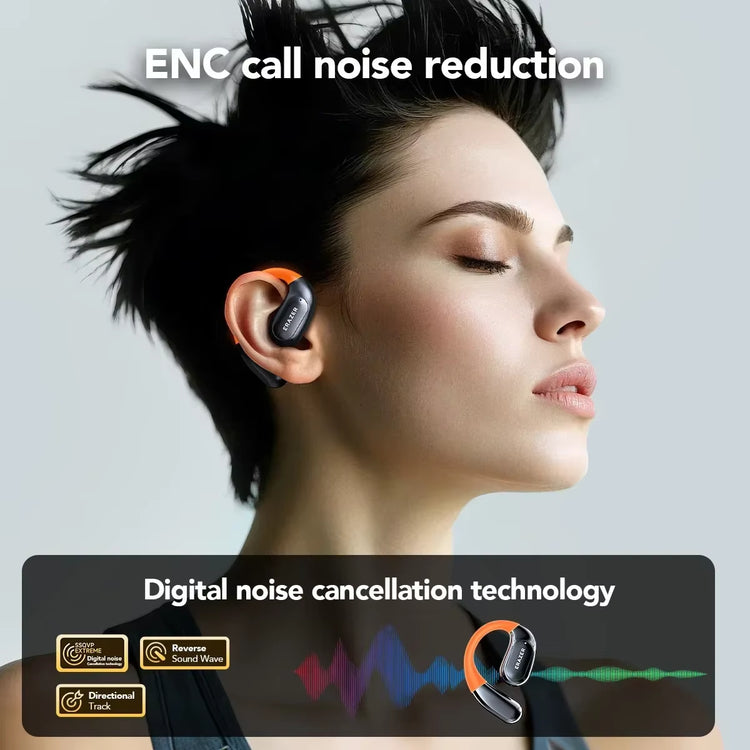 HTC NE27 Wireless Headphones Bluetooth 5.4 AI Translator Earbuds Glowing Earhook Upgraded LCD Touchscreen ENC Noise Reduction