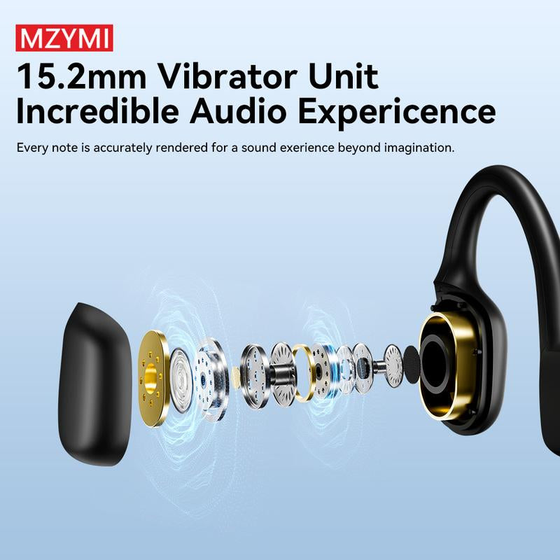 MZYMI 18H Ultra Long Battery Life Open-Ear Wireless Bone Conduction Sport Headphones - Wireless Earphones for Workouts and Running