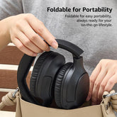 TOZO HA1 Bluetooth 5.4 Headphones, ENC Call Noise Cancelling with Mic over Ear Wireless Headset Foldable with 70H Playback, Stereo Bass, EQ Modes via Button & APP for Travel Home Black Fathersdaygift Audio Earbud Electronic
