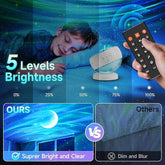One Fire Northern Lights Projector,16Color Galaxy Projector for Bedroom, 15 White Noise Galaxy Projector, 5Moon Star Projector, Bluetooth Ambient Light Projector, Remote Timer Star Lights Audio Mood Lighting Aurora Living Room Night Light Kids