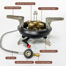 -201A Portable Camping Gas Stove 16000W High Pressured Propane Butane Gas Burner Outdoor Emergency Stove with Piezo Ignition
