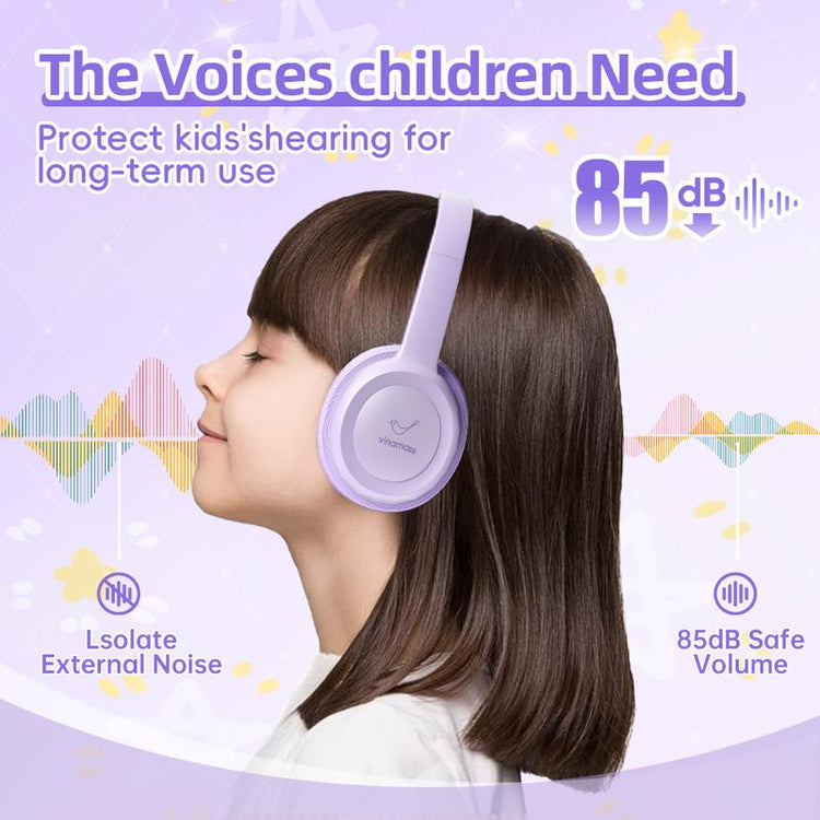Kids headphones with volume limiter Vinamass A63 side view