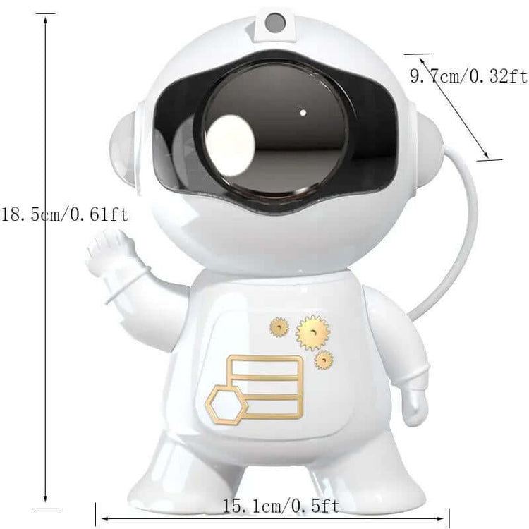 Astronaut Galaxy Projector showing a white astronaut figure with a large head and glowing features, perfect for children&