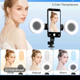 New 6 in 1 Selfie Stick with Fill Light, 67" Phone Tripod & Wireless Remote Page Turner,Bluetooth Camera Video Recording Remote,Music Control, for Iphone ,Ipad ,Ios,Android