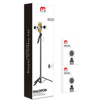 Mybat Pro Selfie Stick Spotlight Tripod Stand with Dimmable LED Light, Tripod with Balance Handle & Wireless Remote