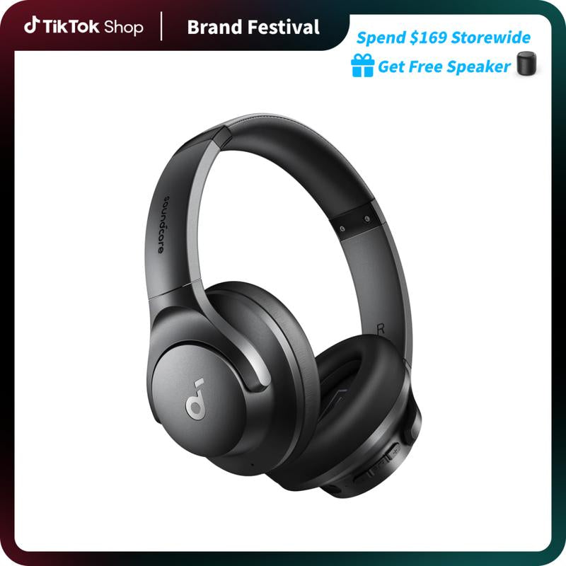 Soundcore by Anker Q20I Hybrid Active Noise Cancelling Headphones, Wireless Over-Ear Bluetooth, 40H Long ANC Playtime, Hi-Res Audio, Big Bass, Customize via an App, Transparency Mode