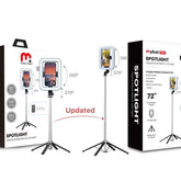 Mybat Pro Selfie Stick, Extendable Spotlight Tripod Stand with 8" Dimmable LED Light, Remote Control Cellphone Holder for Tiktok/Video Recording