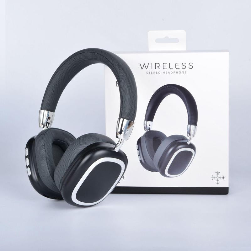 [Freeship] Christmas Gift, Wireless On-Ear Headphones, Stereo Headphones with Microphone, Immersive Bass, Foldable Design,Usb-C Charging Port, FM Radio, SD/TF, Sports & Gaming Headphones