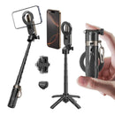 MAGIC JOHN 4-In-1 Multifunctional Magnetic Selfie Stick – 360° Rotation, Compact & Stylish, with Wireless Bluetooth Control, Magnetic Phone Holder for Selfies/Video Recording/Vlogging, Compatible with Most Phone Modes