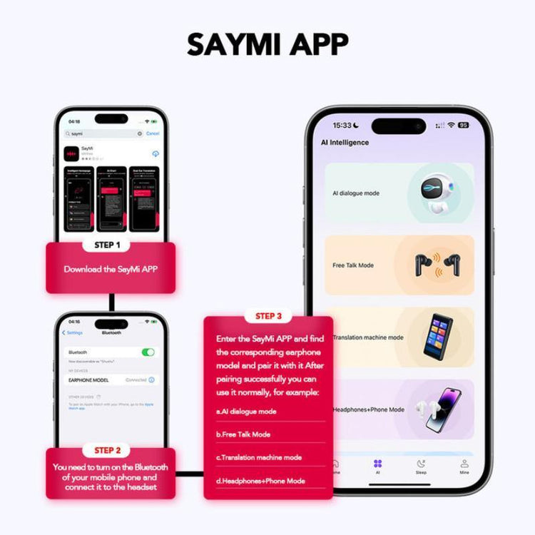 MINISO Earbuds, Wireless Earphones, Open Ear Design Wireless Headphones, BT5.4 Full Color Display Touch Screen IPX5 Waterproof Headset, Audio