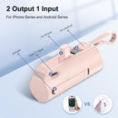 4500Mah Mini Power Bank with Built in 2 Cables & Lanyard - Ultra Compact Portable Charger Iphone,Android , Phone Holder, Charging Chargeable Black Smartphone Accessories